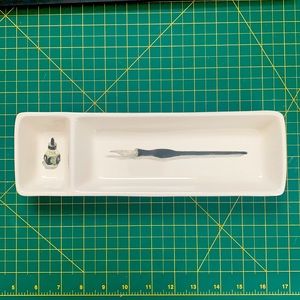 Rae Dunn Ink Divided Pen/Pencil Rectangle Tray